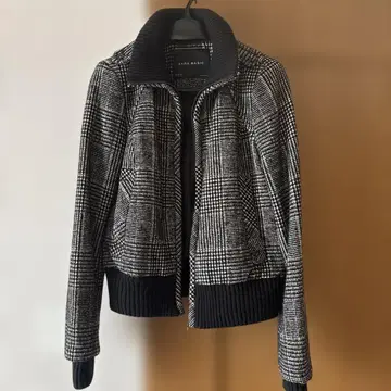 ZARA BASIC 트위드 하운드투스 자켓