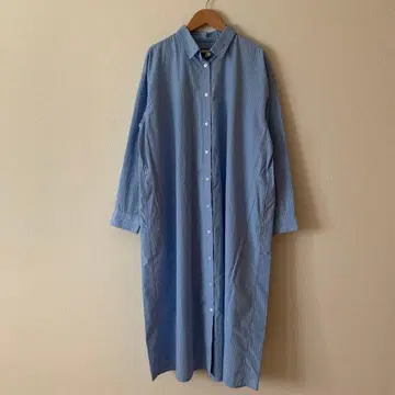 무인양품 워싱 브로드 긴팔 셔츠 원피스