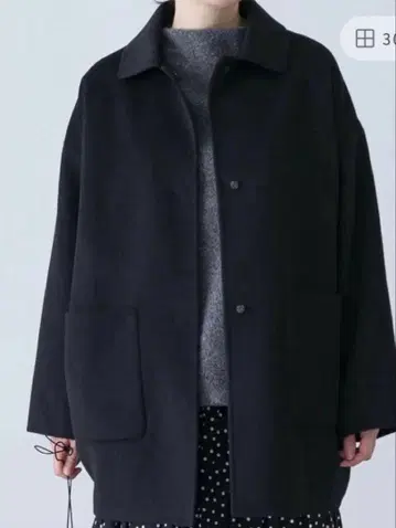 카구레 울 스텐칼라 숏코트 블랙