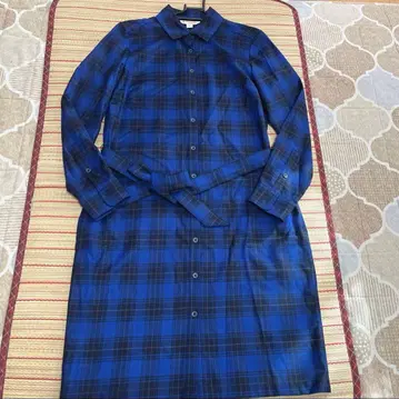 Brooks Brothers 체크 원피스 파랑 블라우스 셔츠 긴팔