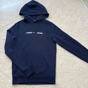 TOMMY JEANS 타미힐피거 맨투맨 로고 후드티 네이비 XS