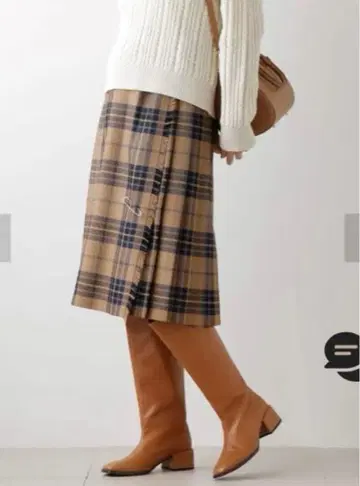 NEWYORKER 체크 무늬 미디 스커트 L 사이즈