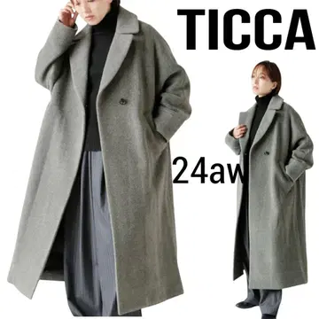 24aw 새상품급 TICCA 티 롱 텐트 코트 램스울 F