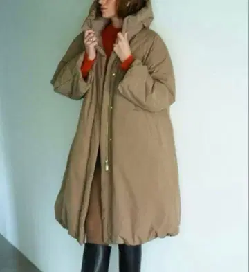 벌룬 후디 롱 다운 코트