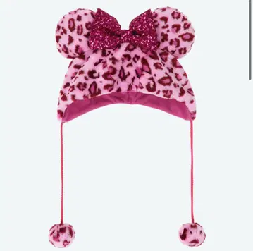 디즈니 팬캡 핑크 레오파드 무늬 미니