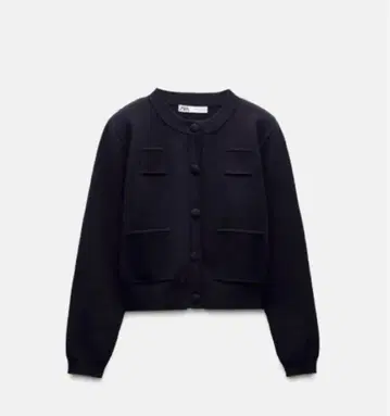 ZARA 플레인 니트 자켓 패디드 숄더