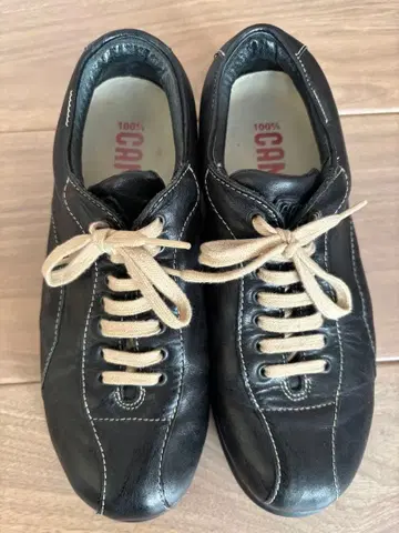 캠퍼 블랙 가죽 스니커즈 37