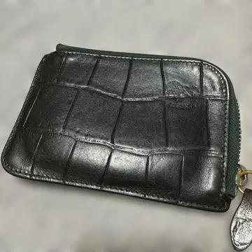 일비종떼 크로커다일풍 가죽 지갑 모스그린