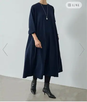 택 포함 새상품 비어즐리 T 원피스 네이비 1호