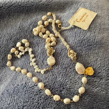 새상품 화이트 천연 펄 목걸이