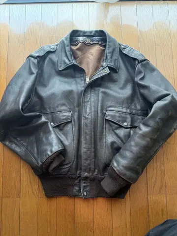 80s 쇼트 A-2 재킷 다크 브라운 USA 제조