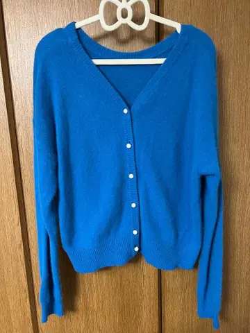 모 100% Jines 투웨이 가디건 파랑