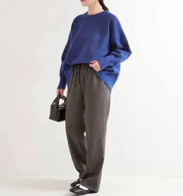 B.C STOCK 울 네이비 크루넥 풀오버 블루