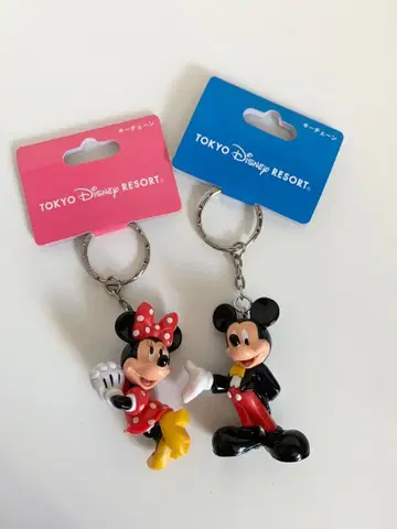 디즈니 미키 미니 페어 2개 세트 키링