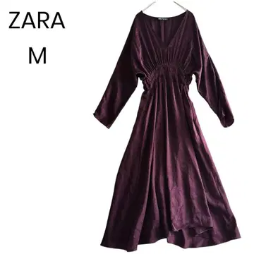 [ ZARA ] M 롱 원피스 광택 퍼플 A라인 1342