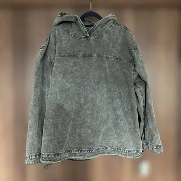 후드 부착 그레이 데님 자켓 L