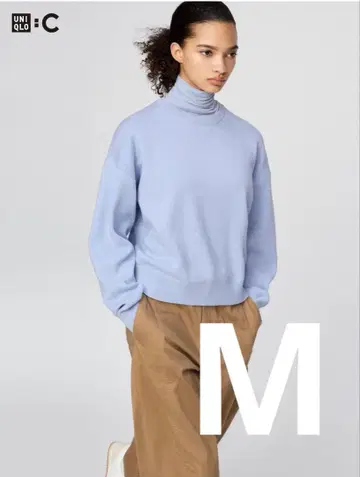 UNIQLO C 스무스 코튼 크루넥 스웨터 61 BLUE M