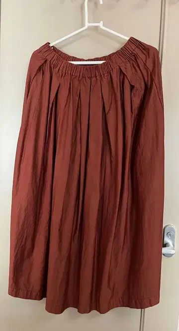 nest Robe 코튼 린넨 광택 벽돌 개더 스커트 프리