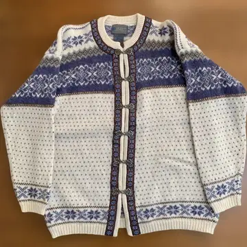 SQUAW VALLEY 노르딕 무늬 울 티롤리안 니트 가디건 M
