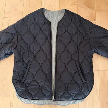 유나이티드 애로우즈 아우터 패딩 자켓 점퍼 리버서블 블랙