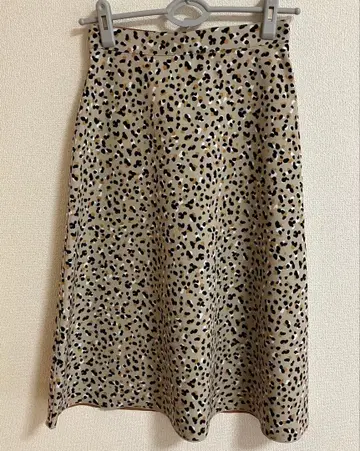 Natural Beauty basic 레오파드 무늬 플레어 스커트 XS