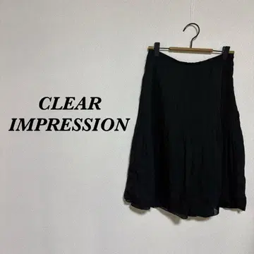 클리어 임프레션 미디 스커트 플리츠 안감 블랙 L 4806N