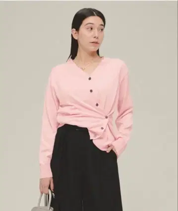 [ 새상품 ] Comfort V Cardigan eL 지나시스(핑크)