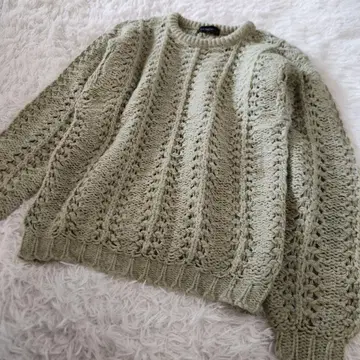 DUNDAS 다스 니트 스웨터 그린 케이블 편직 LL XL