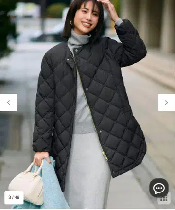 [ TAION x UNFILO ] 2WAY 퀼팅 다운 블랙 S