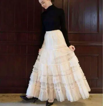 acka tulle long skirt 샤샤 스커트 아이보리