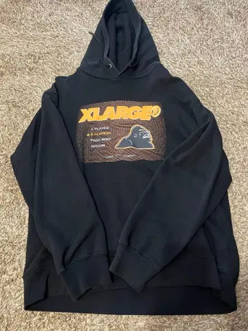 XLARGE 블랙 후드 부착 후드티 L 사이즈