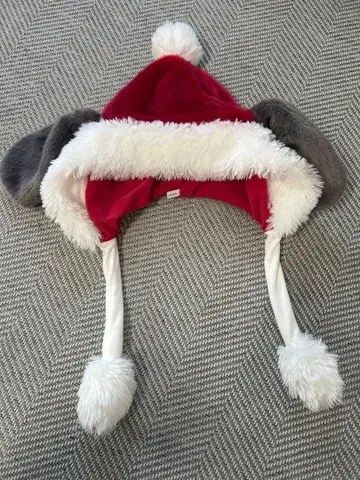 스누피 귀달이 모자 빨간색