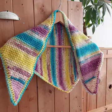 손뜨개질 opal 털실 아프간 뜨기 삼각형 미니 숄