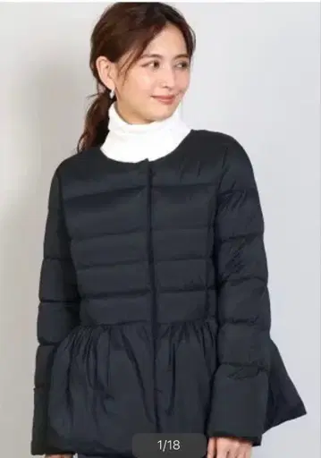 펜넬 블랙 페플럼 디자인 다운 자켓