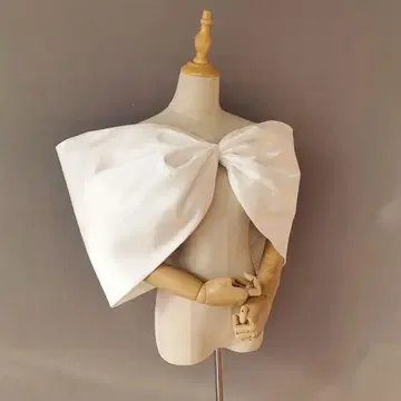웨딩 드레스 어레인지 큰 리본 팔뚝 커버 숄 볼레로