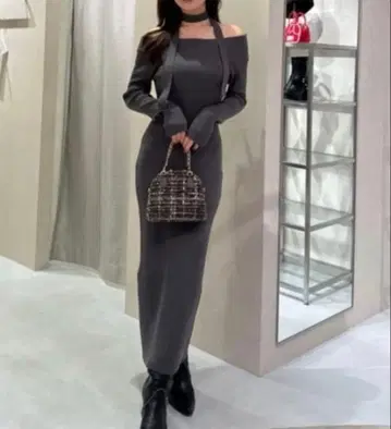 rienda many way 원숄 니트 원피스