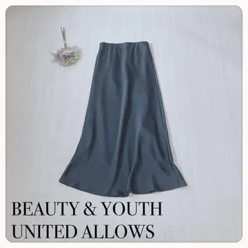 [ 새상품급 ] 뷰티 앤 유스 롱 스커트 광택 새틴 XS 고급스러움