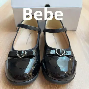 Bebe 20cm 포멀 신발 블랙 하트 버클 포함