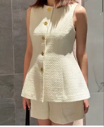 에스트네이션 트위드 셋업 새상품급 화이트