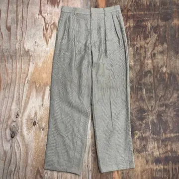 80s 페이턴 플레이스 포맨 2턱 울 슬랙스 글렌체크