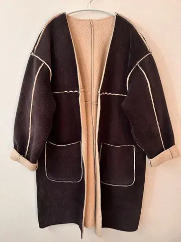 프릭스스토어 리버서블 코듀로이 보아 롱 코트