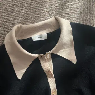 3회 착용 IENA 이에나 피케 셔츠 롱 슬리브 풀오버 블랙