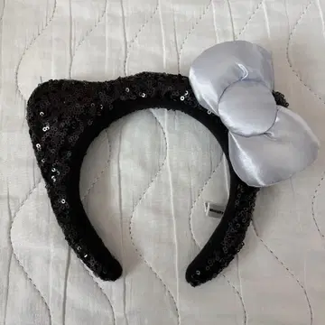 헬로키티 머리띠 스팽글 블랙