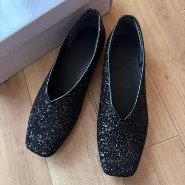 저널 스탠다드 리룸 블랙 글리터 플랫슈즈 23.5