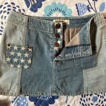 Hysteric Glamour 데님 미니 스커트 별 패턴 포켓