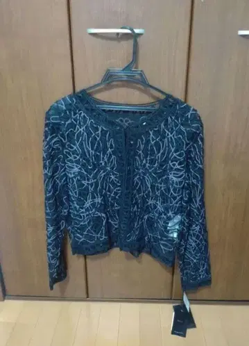 [택 포함 새상품] 미로네 Milone 전체 레이스 긴팔 볼레로 블랙