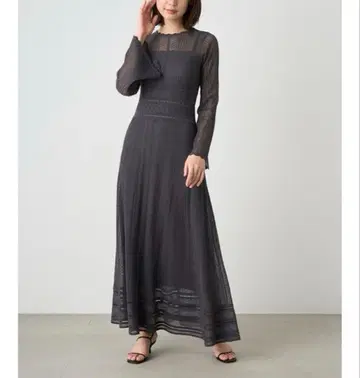 [택 포함 새상품] snidel 레이스 자카드 니트 원피스 포멀