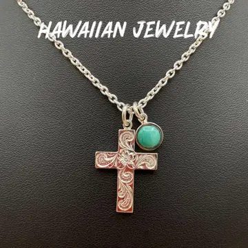 하와이안 주얼리 SV925 터콰이즈 크로스 목걸이