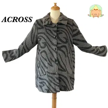 4ACROSS 아크로스 얼룩말 패턴 코트 그레이 M 사이즈