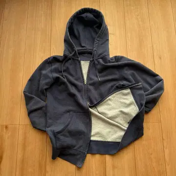 네이비 풀 집업 후드티 유니클로